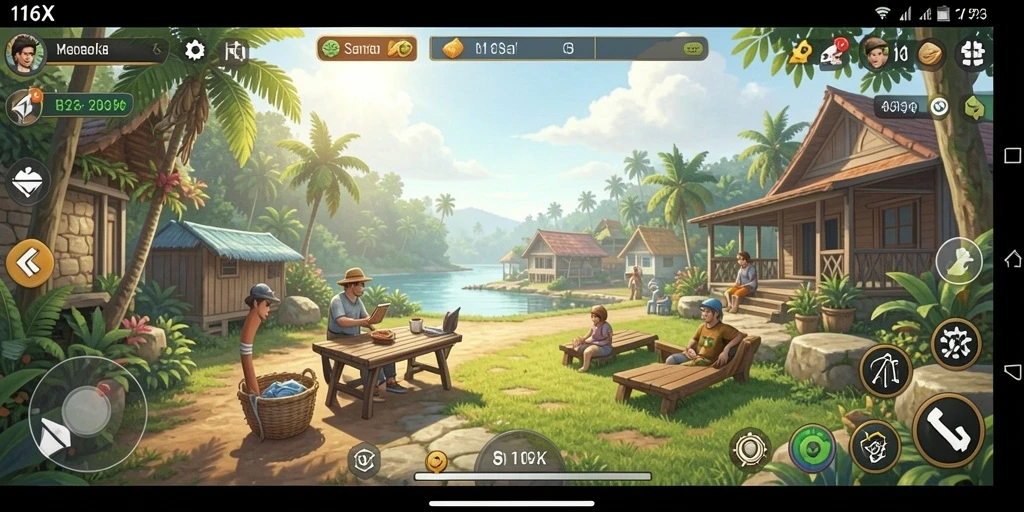 Tampilan gameplay 116X yang menarik dan penuh warna.