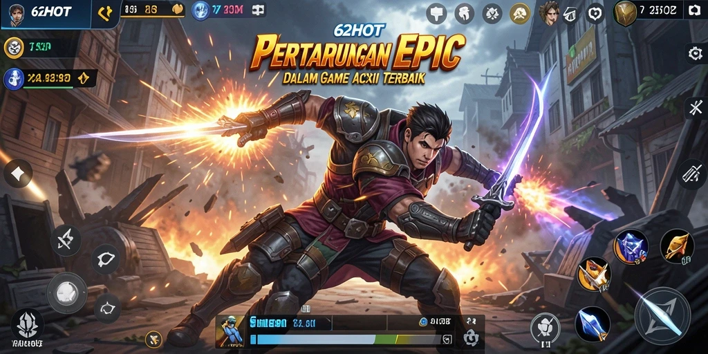 Tangkapan layar 62HOT menampilkan aksi seru dalam gameplay.