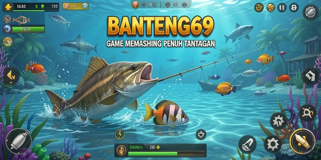 Gameplay BANTENG69 yang seru dengan berbagai lokasi memancing.