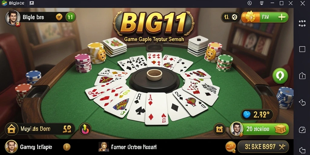 Tampilan gameplay Gaple yang seru dan menarik di BIG11.
