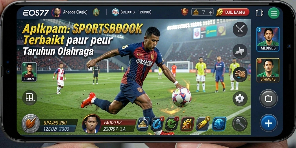 Tampilan gameplay Sportsbook yang menarik dan informatif.