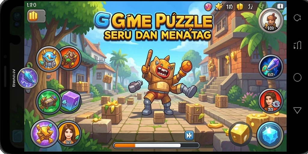 Tampilan gameplay GOWIN yang penuh warna dan tantangan.