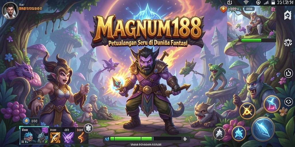 Tampilan gameplay seru dari MAGNUM188 yang menggambarkan petualangan epik.