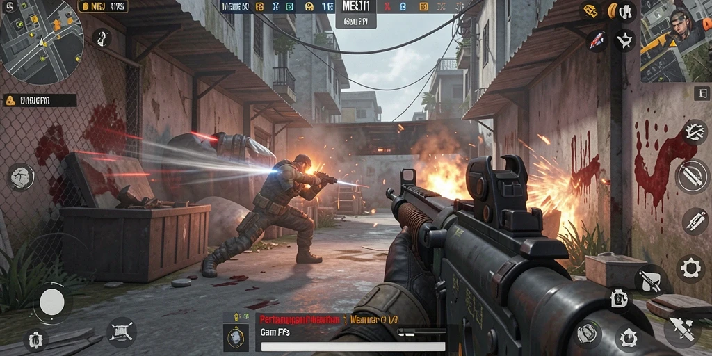 Gameplay seru MEGA111 dengan aksi tembak-menembak yang mendebarkan.