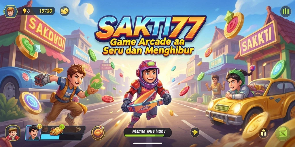 Tampilan utama gameplay SAKTI77 yang penuh warna dan seru.
